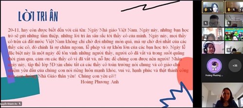 Lời tri ân của các con học sinh lớp 5 gửi đến các thầy cô nhân ngày Nhà giáo Việt Nam.